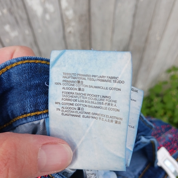 Avenue George V Red Rhinestone Skinny Jeans Mens Sz 32 Button Fly Distressed - Picture 5 of 11